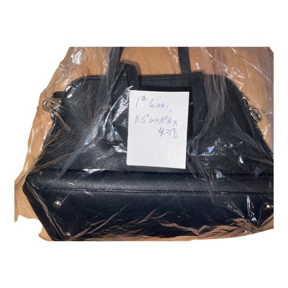 Kate Spade New York Black Leather Satchel Bag With Polka Dot Lining & Adjustable - Picture 12 of 12